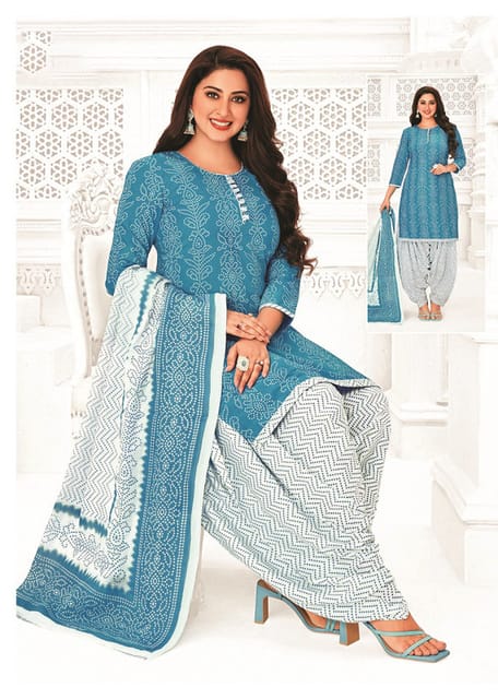 Pranjul 100% Cotton Printed Patiyala Ready Made Stitched Salwar Suits