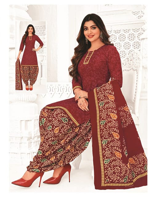 Pranjul 100% Cotton Printed Patiyala Ready Made Stitched Salwar Suits