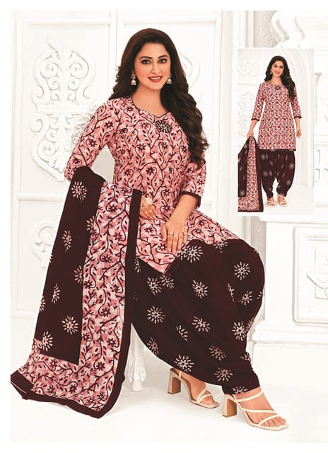 Pranjul 100% Cotton Printed Patiyala Ready Made Stitched Salwar Suits
