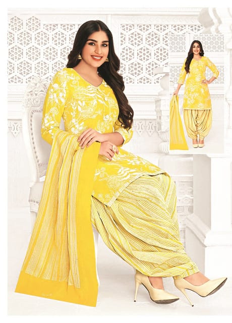 Pranjul 100% Cotton Printed Patiyala Ready Made Stitched Salwar Suits
