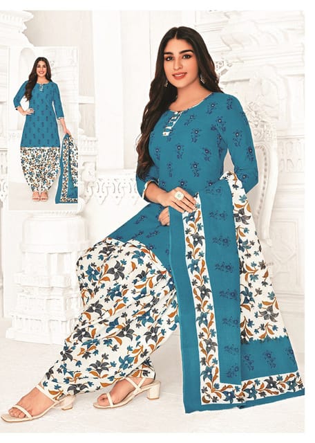 Pranjul 100% Cotton Printed Patiyala Ready Made Stitched Salwar Suits