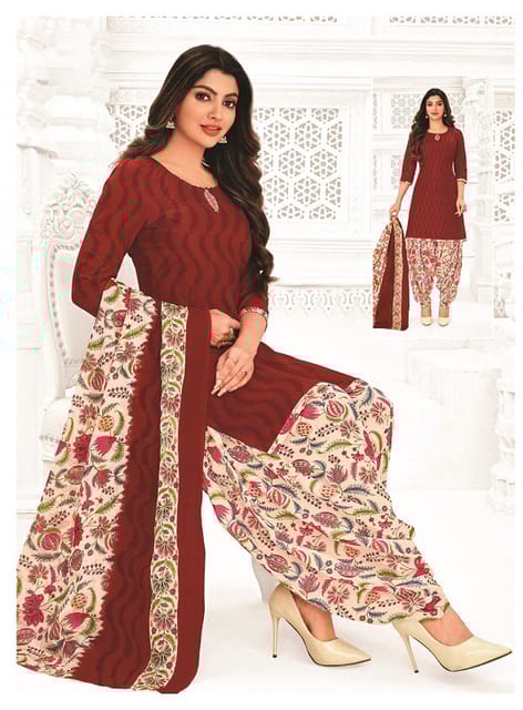 Pranjul 100% Cotton Printed Patiyala Ready Made Stitched Salwar Suits
