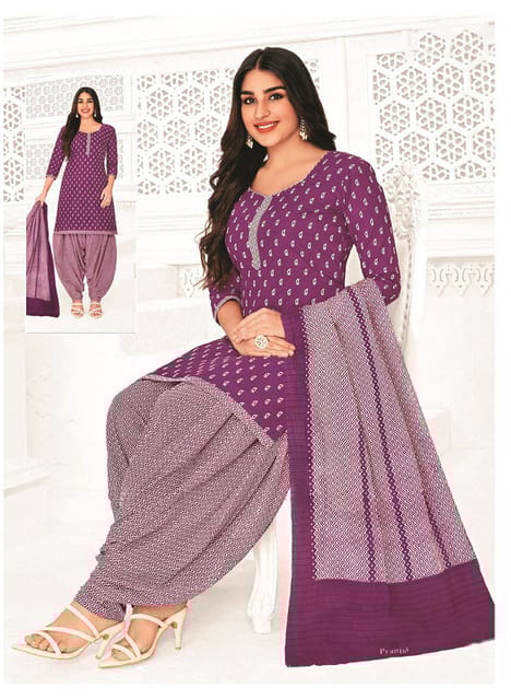 Pranjul 100% Cotton Printed Patiyala Ready Made Stitched Salwar Suits
