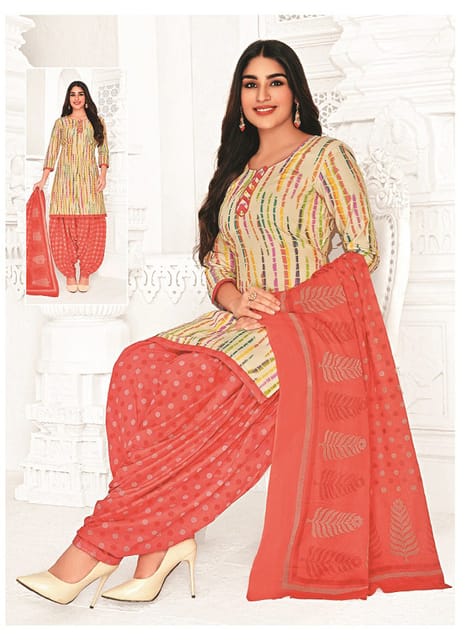 Pranjul 100% Cotton Printed Patiyala Ready Made Stitched Salwar Suits