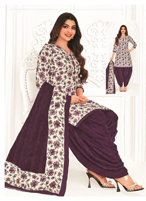 Pranjul 100% Cotton Printed Patiyala Ready Made Stitched Salwar Suits