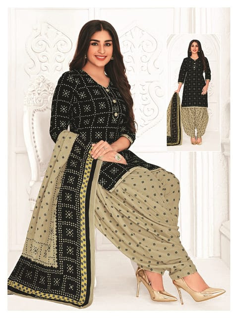 Pranjul 100% Cotton Printed Patiyala Dress Material (Unstitched)
