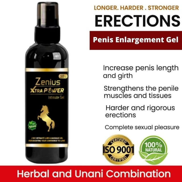 Zenius Xtra Power Gel Sexual Gel for Men Long Time | Penis Enlargement Gel ( 50ML Gel)