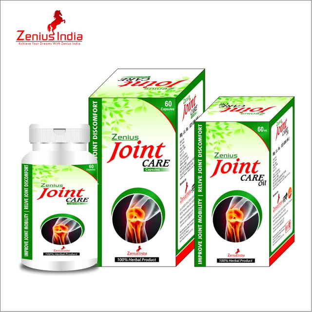 Zenius Joint Care Kit for Proper Solution of Joint Pain Treatment | Joint Support Supplement (60 Capsule + 60ML Oil)