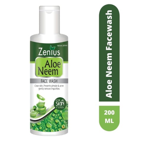 Zenius Aloe Neem Facewash for Oily & Dry Skin, Face Wash for Acne