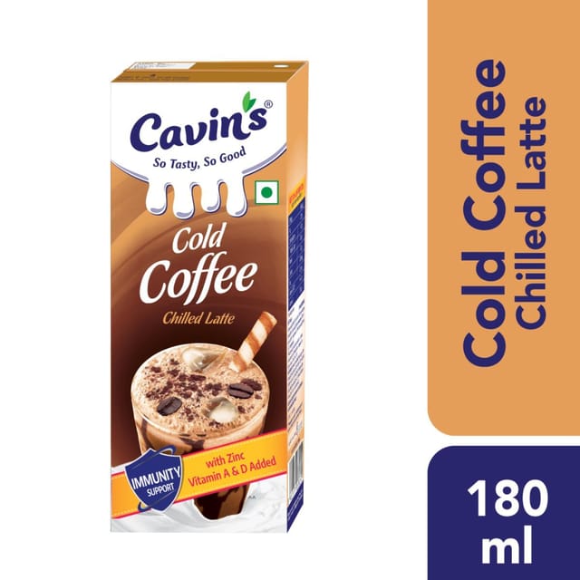 Cavins Cold Coffee Chilled Latte, 180 ml
