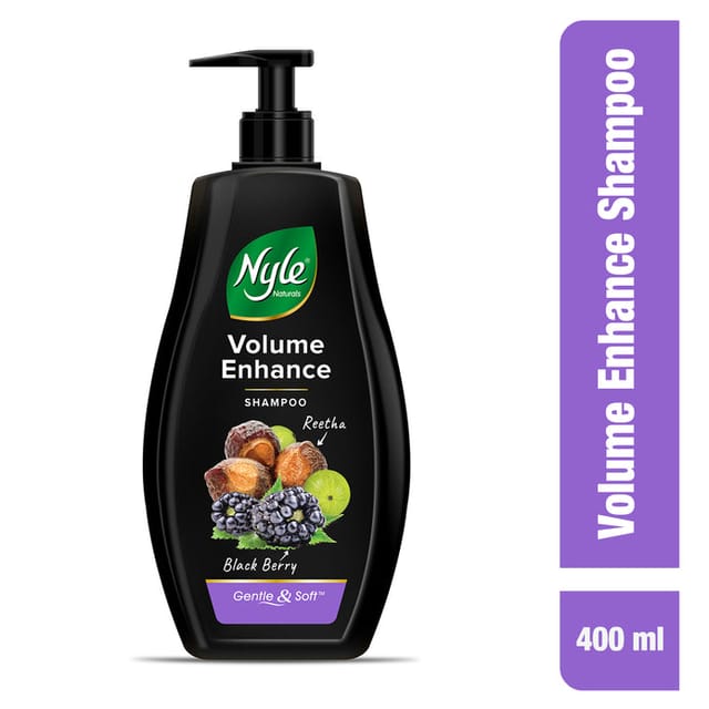 Nyle Naturals Volume Enhance Shampoo |For Voluminous Hair |With Reetha, Blackberry & Amla |Gentle & Soft Shampoo For Men & Women
