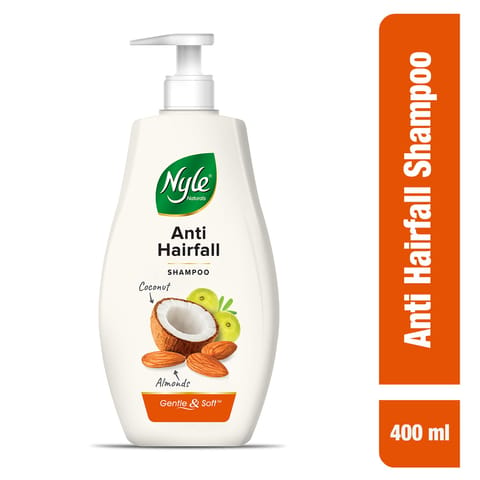 Nyle Naturals Anti-Hairfall Shampoo | For Hairfall Control | With Coconut Milk, Badam and Amla |Gentle & Soft Shampoo For Men & Women