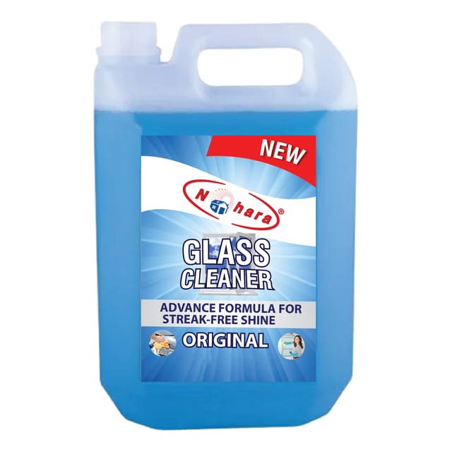 Nohara  Glass Cleaner |  Streak Free Glass Cleaner | Mirror Cleaner| Glass + Smooth Surface Cleaner| Disinfectant Glass Cleaner|Glass Shine Booster (5 L)