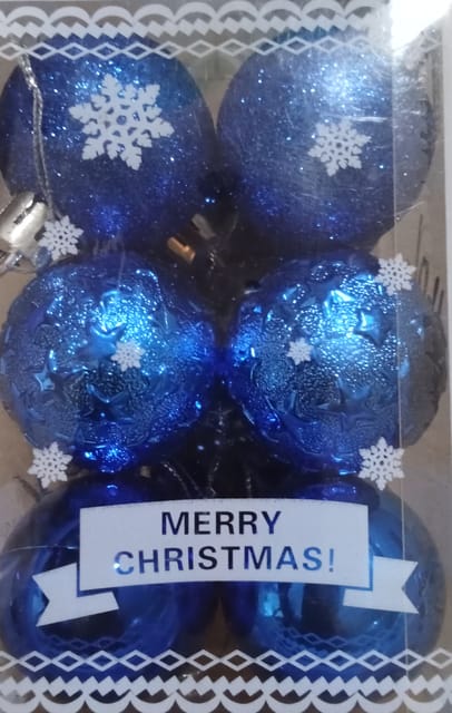 12 Pcs Big Christmas Fancy Balls Ornaments for Xmas Tree - Shatterproof Christmas Tree Decorations Perfect Hanging Ball Blue (Merry Christmas Balloon)