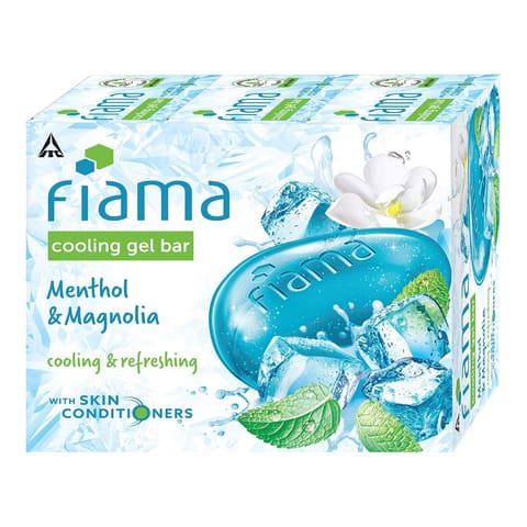 Fiama Cooling Gel Bar Menthol & Magnolia, With Skin Conditioners For Moisturized Skin, 75g