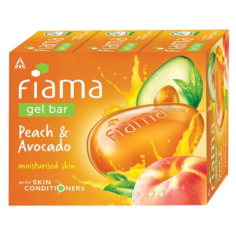 Fiama Gel Bar Peach And Avocado For Moisturized Skin, With Skin Conditioners, 75g