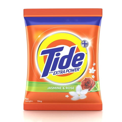 Tide Plus with Extra Power Jasmine and Rose Detergent Washing Powder - 1kg Pack