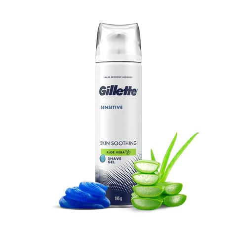 Gillette Sensitive Shaving Gel Soothing With Aloe Vera| 195G
