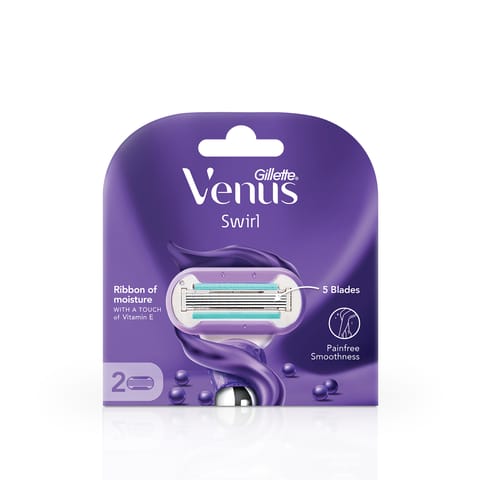 Gillette Venus Swirl | Hair Removal Razor Blades/Refills/Cartridges | 2 Pcs | No missed hair