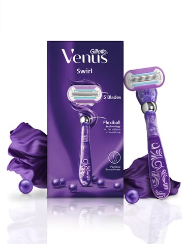 Gillette Venus Swirl | Hair Removal Razor | Razor for Women| Pivoting Flexi-ball handle | No missed hair