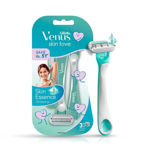 Gillette Women's Venus Skin Love with Skin Essence Razor for Hair Removal - Pack of 3