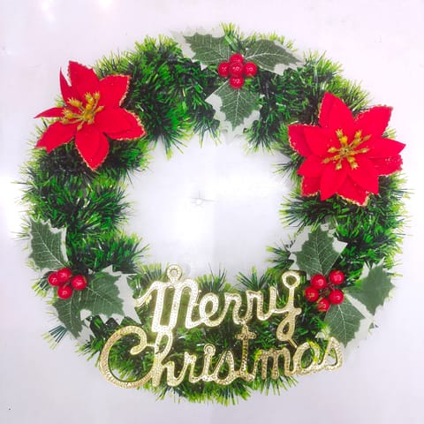 Christmas Wreath with Merry Christmas Wordings