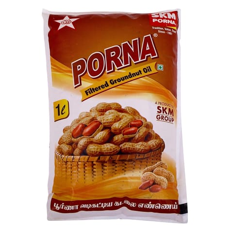 SKM Porna Filtered Cooking Oil - Groundnut, 2 Liter