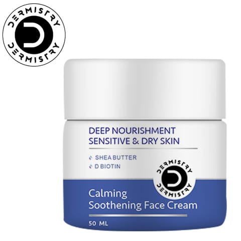 Dermistry Sensitive & Dry Skin Care Deep Nourishment Calming Soothing Face Cream Shea Butter Biotin-50ml