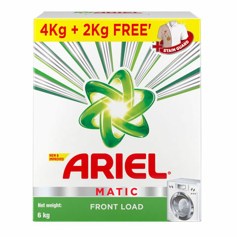 Ariel Matic Front Load Detergent Washing Powder 6Kg  (4 + 2 KG free)