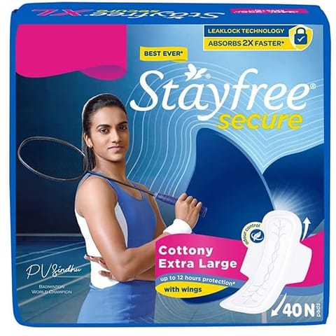 Stay+free secure cottony xl 40 pad pack of 1