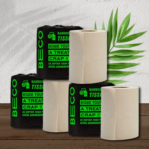 Bamboo Tissue Roll, Pack Of 6, 160 Pulls Per Roll