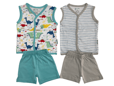OHMS Front Open Sleeveless Vest and Shorts