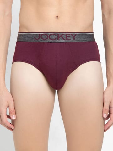 Jockey Men's Super Combed Cotton Solid Brief with Ultrasoft Waistband - Wine Tasting