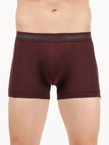 Jockey Men's Super Combed Cotton Rib Solid Trunk with Stay Fresh Properties Wine Tasting