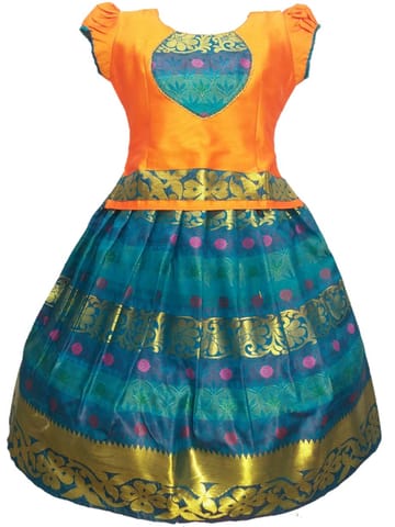 Girls Lehenga Choli / Pattu Pavadai Lotus Petal