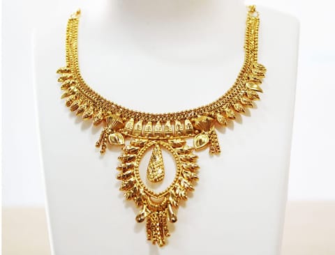 S L GOLD 1 Gram Gold Micro Plated Traditional Gold Design Nacklace for Womens and Girls