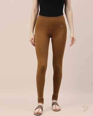 Women Cotton Churidar Legging - Golden Brown