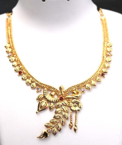 S L GOLD Micro Plated Leaf Necklace N30