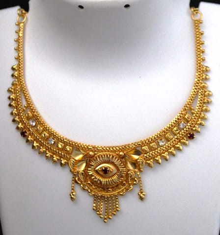 S L GOLD Micro Plated Big Boss Eye Necklace N28