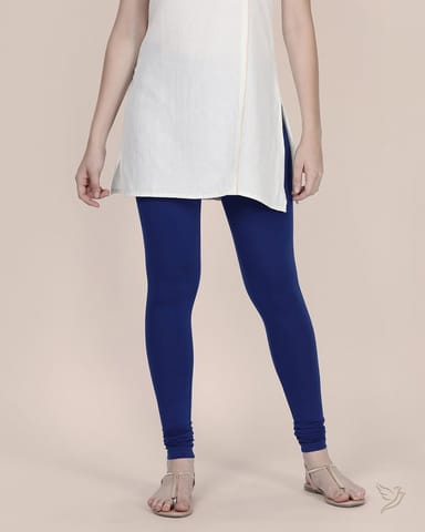 Women Cotton Churidar Legging - Ink Blue