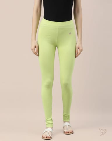 Women Cotton Churidar Legging - Lemonade