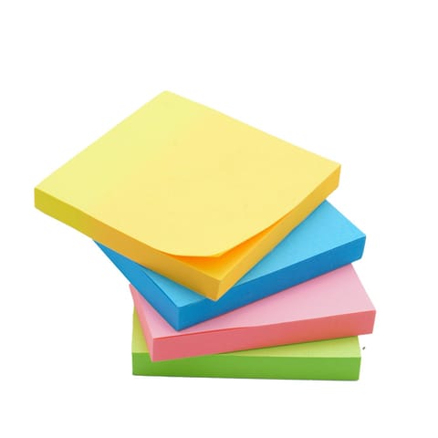 Plain Sticky Notes 3x3 Inch Assorted Color Gift Label Paper Tag Stickers (100 Sheets Per Piece)