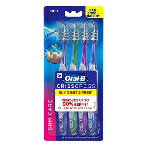 Oral B Crisscross Germ Care Tooth Brush 2+2