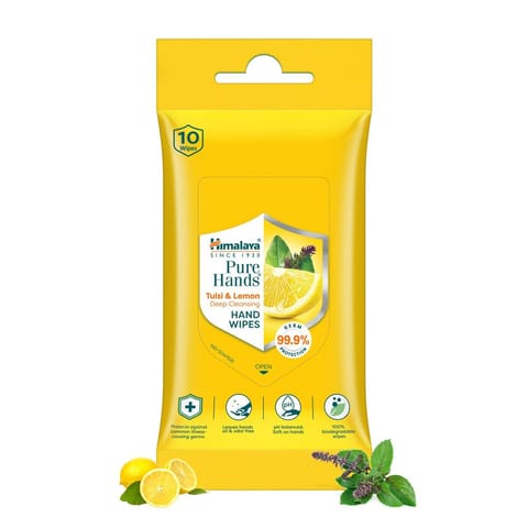 Himalaya Tulsi Lemon Hand Wipes 10P