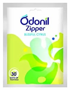Odonil Bathroom Air Freshner Zipper (Blissful Citrus) - 10g | Instant & Long Lasting Fragrance | Lasts upto 30 days | Germ ProtectionCitrus