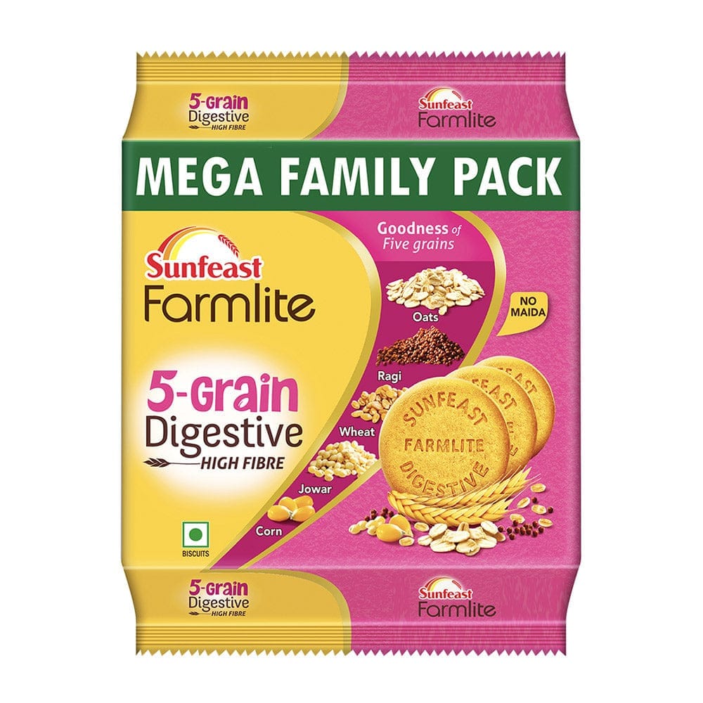 Sunfeast Farmlite 5 Grain Digestive – Oats, Ragi, Wheat, Jowar, & Corn 800Gm