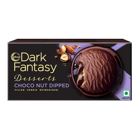 Sunfeast Dark Fantasy Desserts Choco nut dipped 100Gm