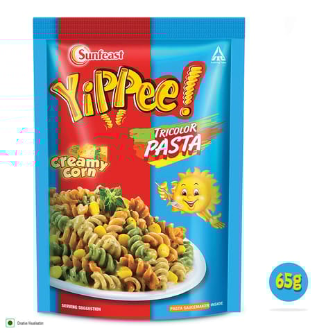 Sunfeast YiPPee! Tricolor Pasta Corn 65Gm