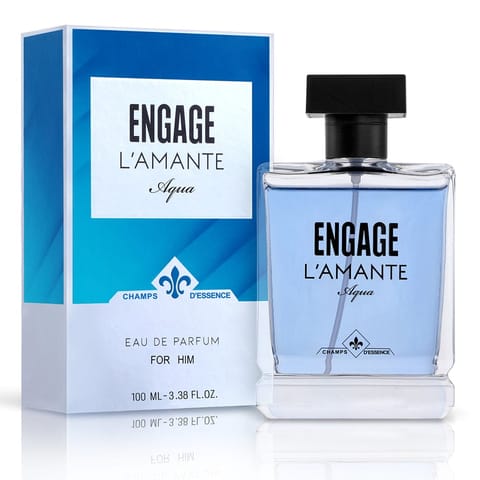 Engage L'Amante Aqua Eau De Parfum, Perfume For Men, 100Ml, Aqua, Long Lasting & Premium , Skin Friendly