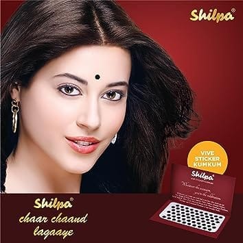 Shilpa Vive Sticker Kumkum Bindi (Box Contains 15 Packs) (7, Black)